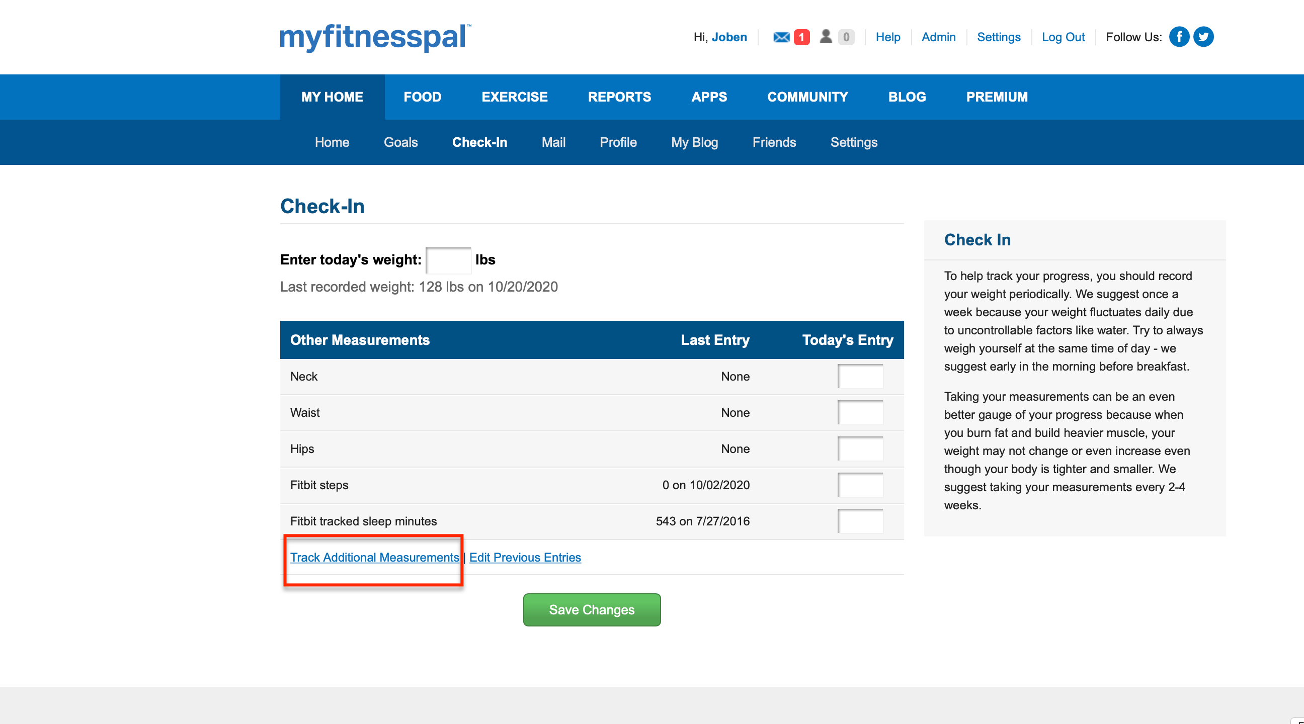 How do I record my weight and other measurements? – MyFitnessPal Help