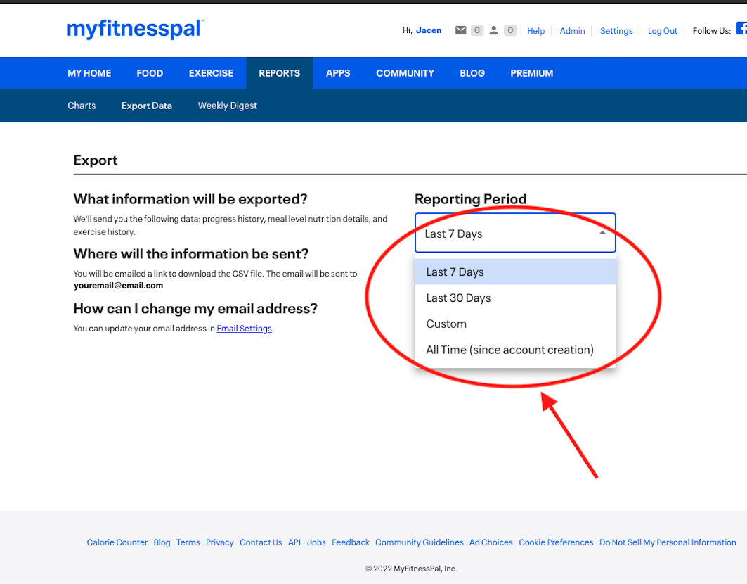 Data Export FAQs – MyFitnessPal Help